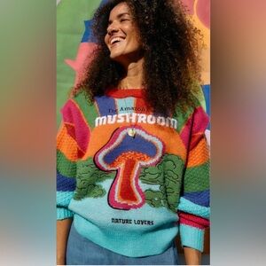 Farm Rio Amazon Mushroom Sweater size large
